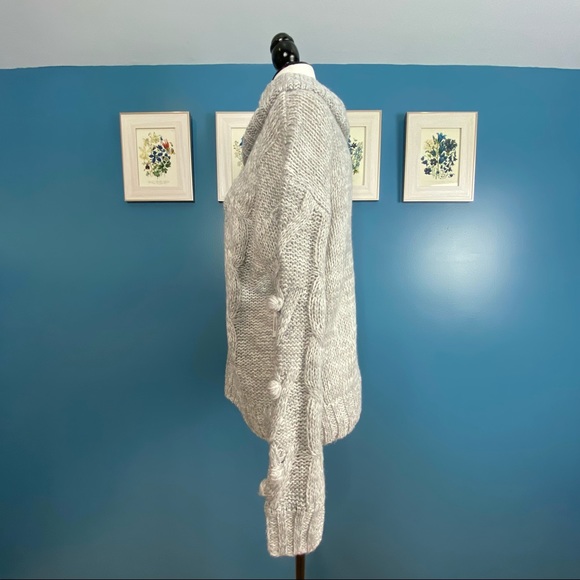 NWT Chunky Knit Oversized Pompom Cowlneck Sweater - Picture 5 of 11